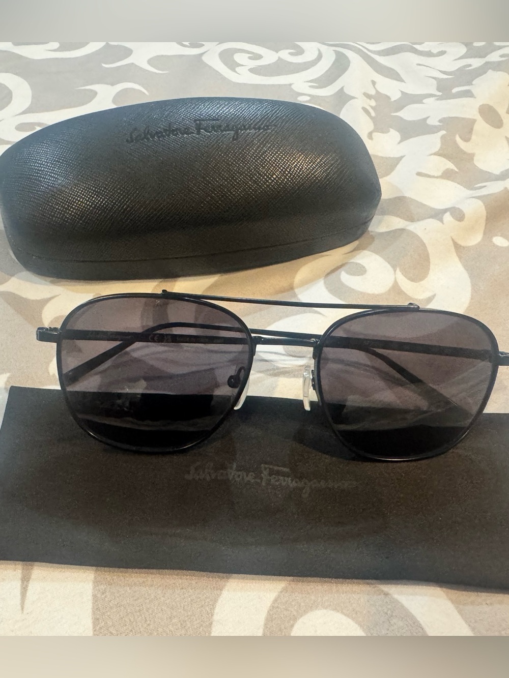 Salvatore Ferragamo Black Sunglasses w/case